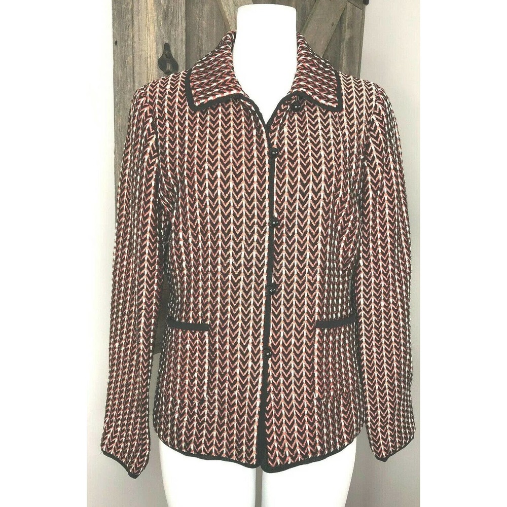 Doncaster Zigzag Stripe Button Up Blazer Jacket 6 - image 1